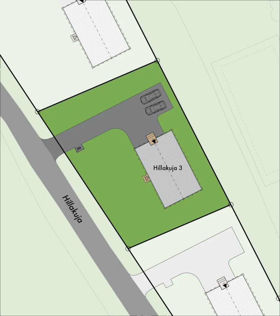 Asemakuva Hillakuja 3:n omakotitalotontista